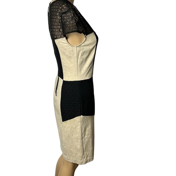 Lace colorblock dress. SM, Feminine,romantic,classic,event,boss lady,career EC - Picture 2 of 11